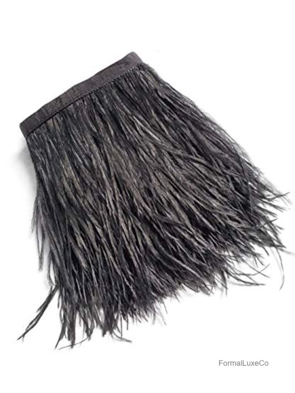 Ostrich Feather Trim 2 Yards Satin Ribbon Fringe for DIY Crafts Costumes